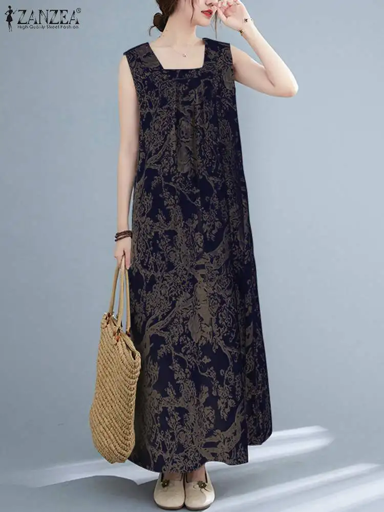 ZANZEA Women Summer Floral Printed Dress Sleeveless V Neck Maxi Vestidos Bohemian Fashion Casual Beach Kaftan Long Robe 2022
ZANZEA Women Summer Floral Printed Dress Sleeveless V Neck Maxi Vestidos Bohemian Fashion Casual Beach Kaftan Long Robe 2022