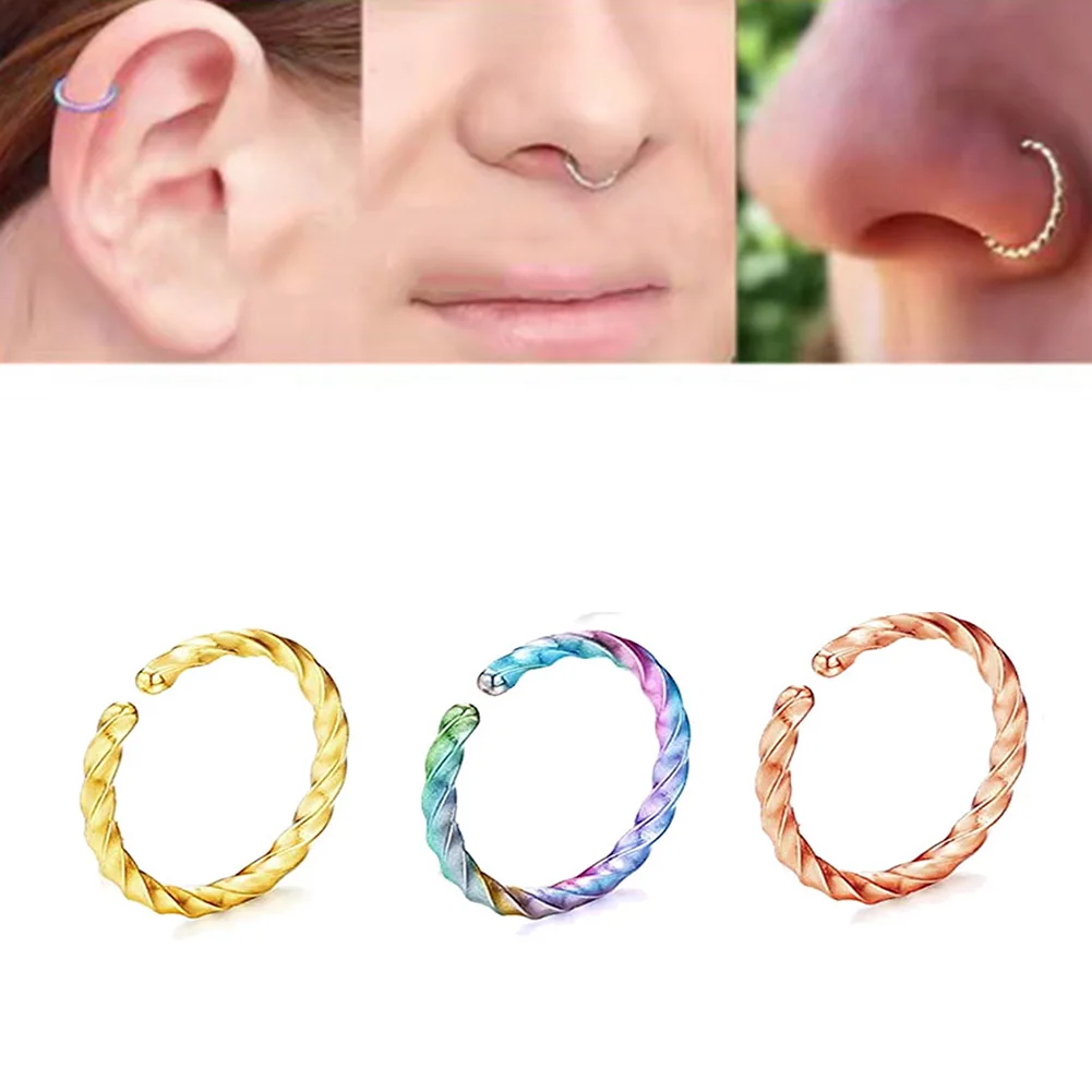 1Pc Alloy Fake Nose Rings Non-Piercing Twist Nose Ring Fake Piercings Nose Ring Hoop Faux Septum Rings for Women Girls Nose Clip
1Pc Alloy Fake Nose Rings Non-Piercing Twist Nose Ring Fake Piercings Nose Ring Hoop Faux Septum Rings for Women Girls Nose Clip