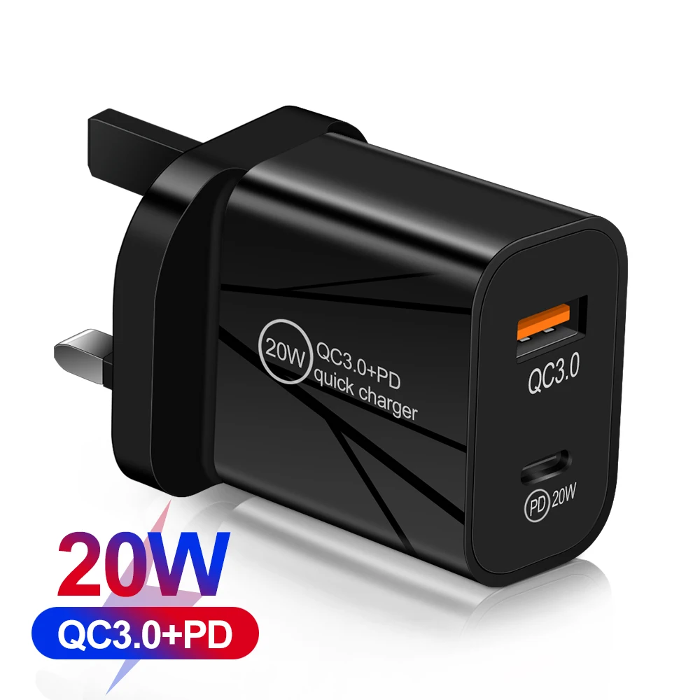 Зарядное устройство USB 20 Вт, быстрая зарядка QC3.0, вилка EU UK US, два порта PD Type C, зарядка для iPhone, Huawei, Samsung S8, S9, Xiaomi
Зарядное устройство USB 20 Вт, быстрая зарядка QC3.0, вилка EU UK US, два порта PD Type C, зарядка для iPhone, Huawei, Samsung S8, S9, Xiaomi