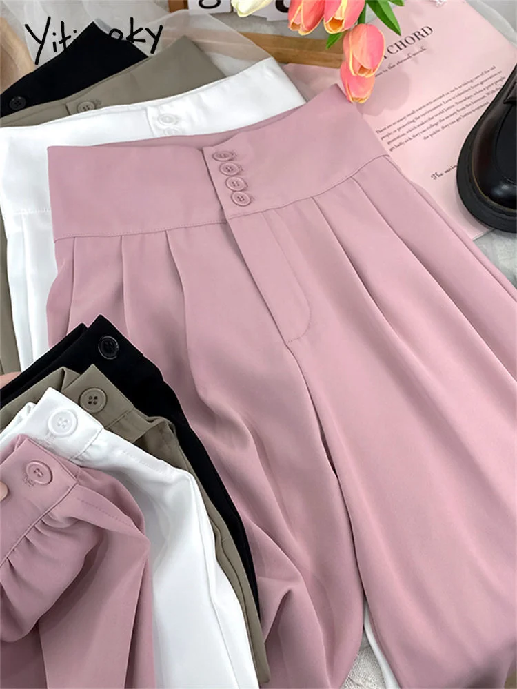 Pink Suits Pants Women High Waisted Button Up Wide Leg Pants Spring 2023 New Korean Fashion Ladies Chic Harem Pants
Pink Suits Pants Women High Waisted Button Up Wide Leg Pants Spring 2023 New Korean Fashion Ladies Chic Harem Pants
