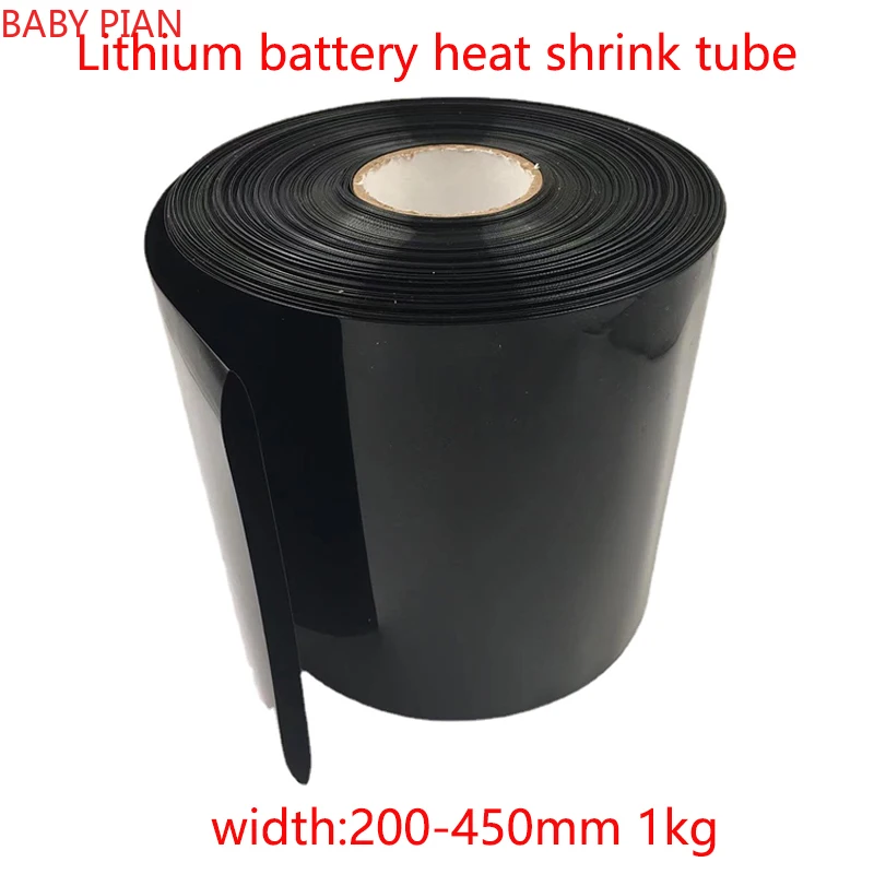 

1kg Black 18650 21700 26650 32650 Lithium Battery Shrink Film PVC Heat Shrinkable Tube Black Insulation Heat Shrinkable Tube