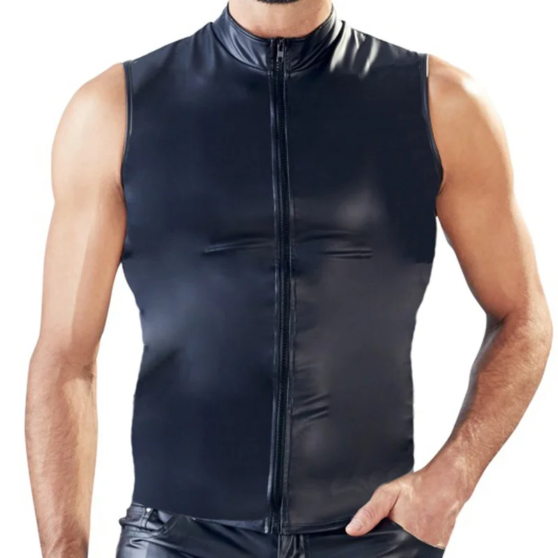 Men Undershirts Faux Leather Sleeveless Shirts PU Leather T Shirts Mens Fitness Tops Gay Latex T-shirts Tees Sexy Party Clubwear
Men Undershirts Faux Leather Sleeveless Shirts PU Leather T Shirts Mens Fitness Tops Gay Latex T-shirts Tees Sexy Party Clubwear