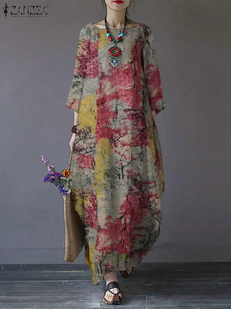 ZANZEA Bohemian Elegant Casual Oversized Beach Holiday Dresse Summer Women Floral Printed Dress Femme Short Sleeve Long Sundress
ZANZEA Bohemian Elegant Casual Oversized Beach Holiday Dresse Summer Women Floral Printed Dress Femme Short Sleeve Long Sundress