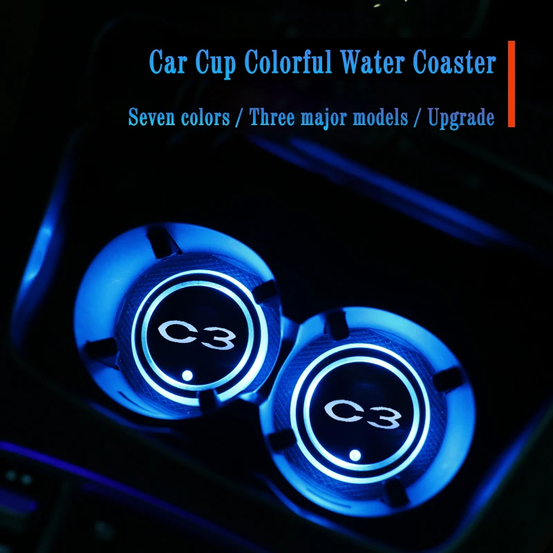 Luminous Car Water Cup Coaster Holder 7 Colorful Led Atmosphere Light USB Charging For Citroen C3 Auto Accessories
Luminous Car Water Cup Coaster Holder 7 Colorful Led Atmosphere Light USB Charging For Citroen C3 Auto Accessories