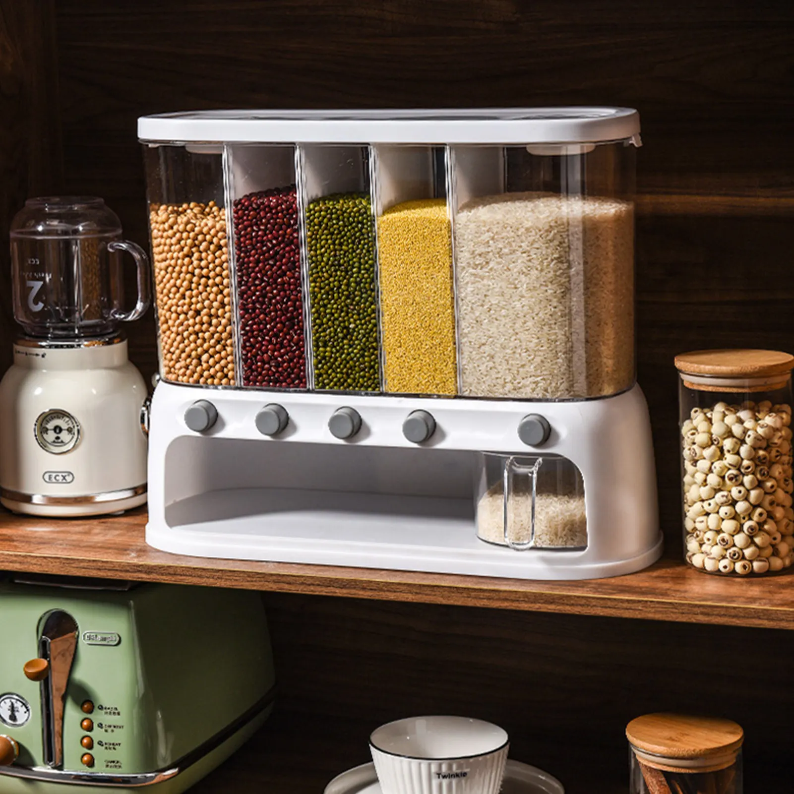 Wall Mounted Kitchen Dry Rice Food Container Separate Storage Box Container For Cereals Grain Dispenser Items Kitchen Gadgets
Wall Mounted Kitchen Dry Rice Food Container Separate Storage Box Container For Cereals Grain Dispenser Items Kitchen Gadgets