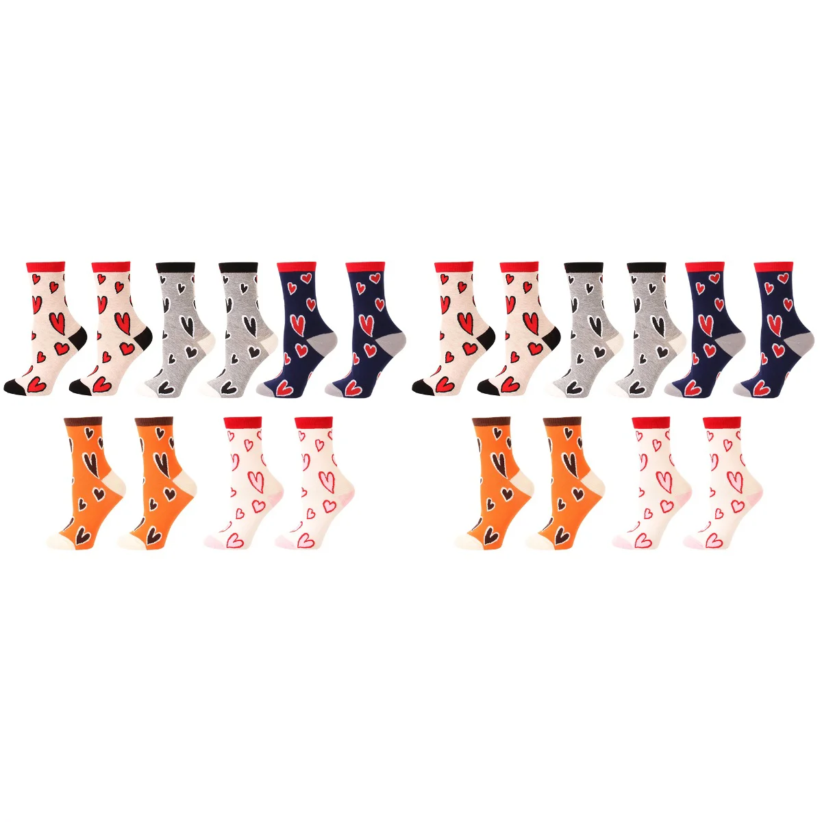 10 Pairs Jacquard Love Heart Female Socks Sweat-absorbent Breathable Cotton Socks
10 Pairs Jacquard Love Heart Female Socks Sweat-absorbent Breathable Cotton Socks