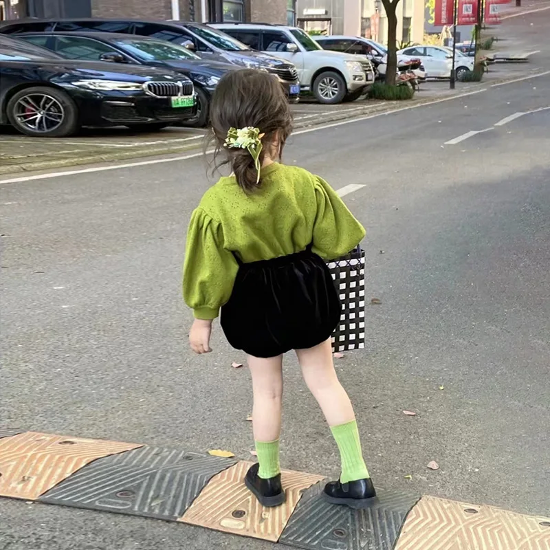 Girls Temperament Knitwear Set Spring & Autumn New Avocado Green Five-part Sleeve Sweater Hundred with Pumpkin Pants Suit CS003
Girls Temperament Knitwear Set Spring & Autumn New Avocado Green Five-part Sleeve Sweater Hundred with Pumpkin Pants Suit CS003