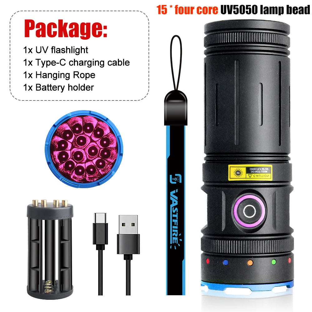 VASTFIRE UV фонарь 365 нм черный
VASTFIRE UV фонарь 365 нм черный