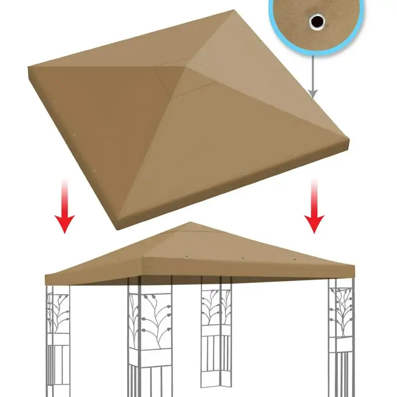 Sunrise Replacement top cover for 10'X10' gazebo patio pavilion sunshade plyester single tier-Tan
Sunrise Replacement top cover for 10'X10' gazebo patio pavilion sunshade plyester single tier-Tan