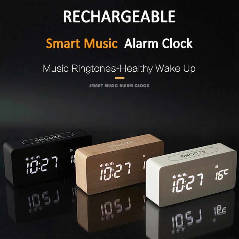 Music Wood Smart Clock Voice Touch Countrol Snooze Display Time USB Charging Electronic Automatic Timing LED Table Alarm Clock
Music Wood Smart Clock Voice Touch Countrol Snooze Display Time USB Charging Electronic Automatic Timing LED Table Alarm Clock