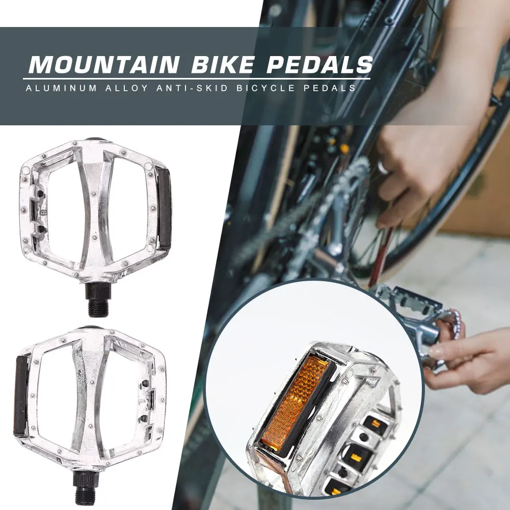 2pcs Anti-slip MTB Bike Pedal Aluminum Alloy Bicycle Reflective Hollowed Pedals Sealed Bearing Pedals Flat Pedal
2pcs Anti-slip MTB Bike Pedal Aluminum Alloy Bicycle Reflective Hollowed Pedals Sealed Bearing Pedals Flat Pedal