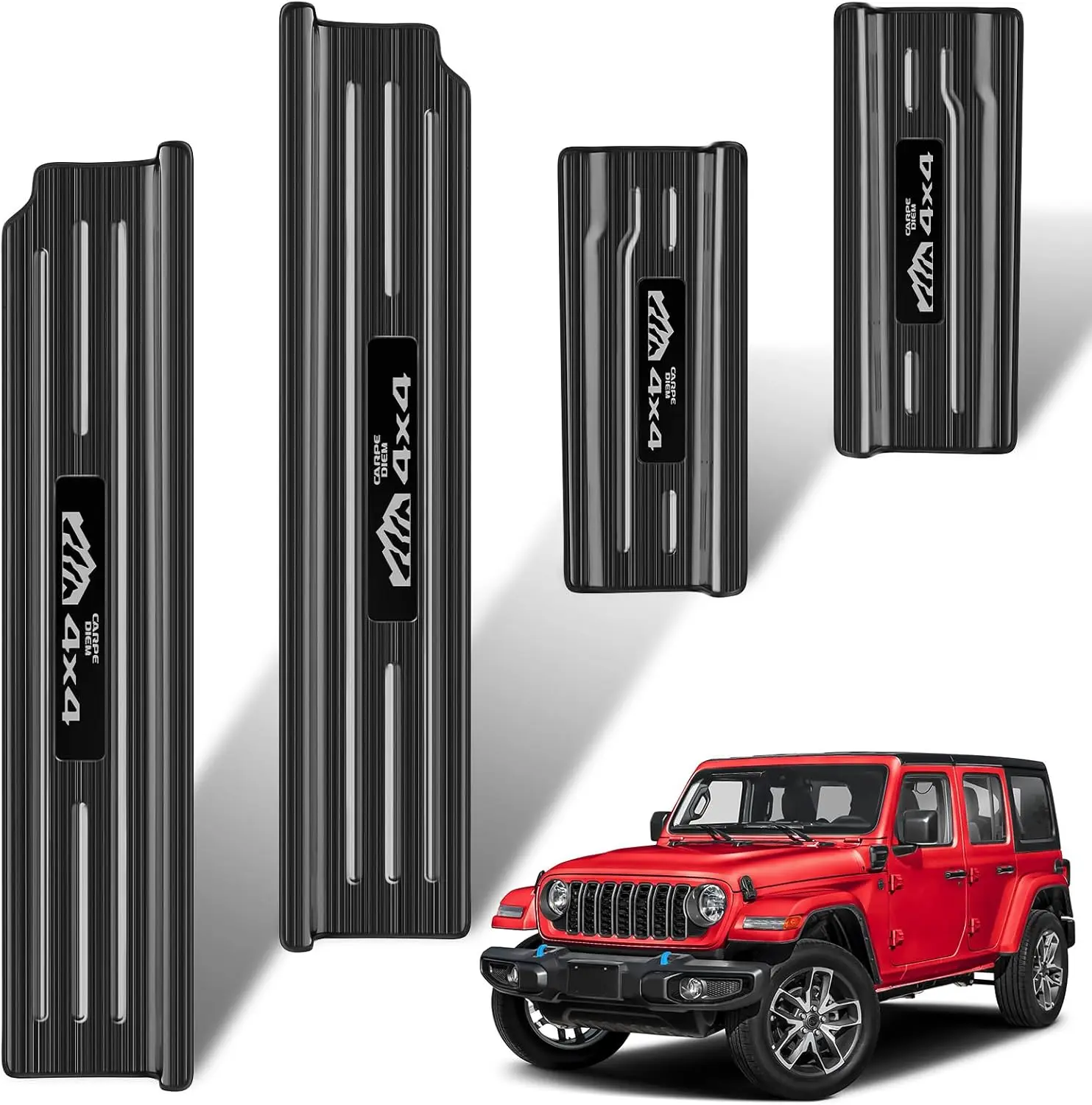 4 шт. защита порога для Jeep Wrangler JL JLU 2007-2017 и Gladiator JT 2018-2024, аксессуары из нержавеющей стали спереди и сзади
4 шт. защита порога для Jeep Wrangler JL JLU 2007-2017 и Gladiator JT 2018-2024, аксессуары из нержавеющей стали спереди и сзади