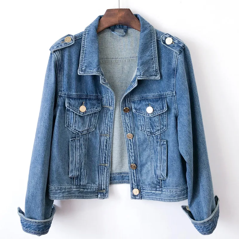Vintage Slim Short Denim Jacket Women Outerwear Spring Autumn New Fashion Single-Breasted Jeans Jacket Ladies ClothesTide G2318
Vintage Slim Short Denim Jacket Women Outerwear Spring Autumn New Fashion Single-Breasted Jeans Jacket Ladies ClothesTide G2318