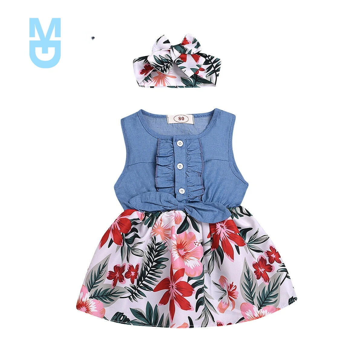New 2022 Baby Summer Clothing 1-6Y Infant Kids Baby Girls Sleeveless Floral Dress Headband Toddler Button Denim Patchwork Sundre
New 2022 Baby Summer Clothing 1-6Y Infant Kids Baby Girls Sleeveless Floral Dress Headband Toddler Button Denim Patchwork Sundre