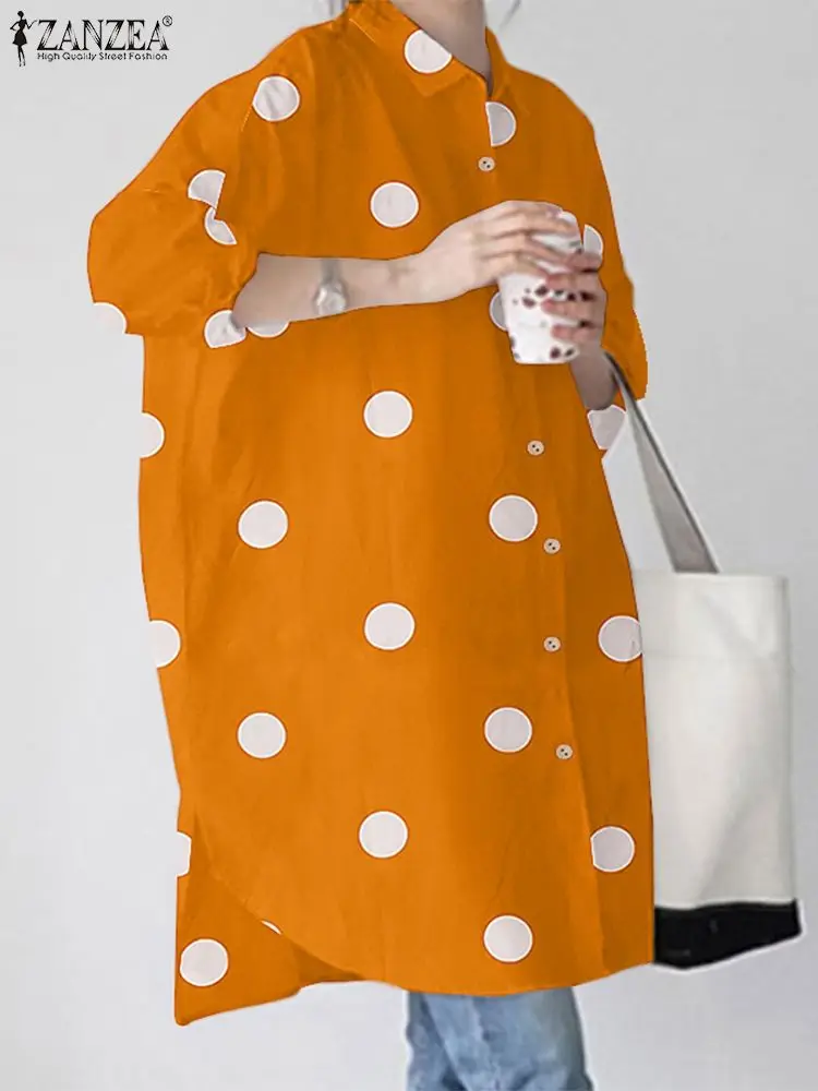 ZANZEA Casual Loose Elegant Chemise Spring Women Long Sleeve Blouse Buttons Pockets Loose Polka Dots Printed Chemise Tops 2022
ZANZEA Casual Loose Elegant Chemise Spring Women Long Sleeve Blouse Buttons Pockets Loose Polka Dots Printed Chemise Tops 2022