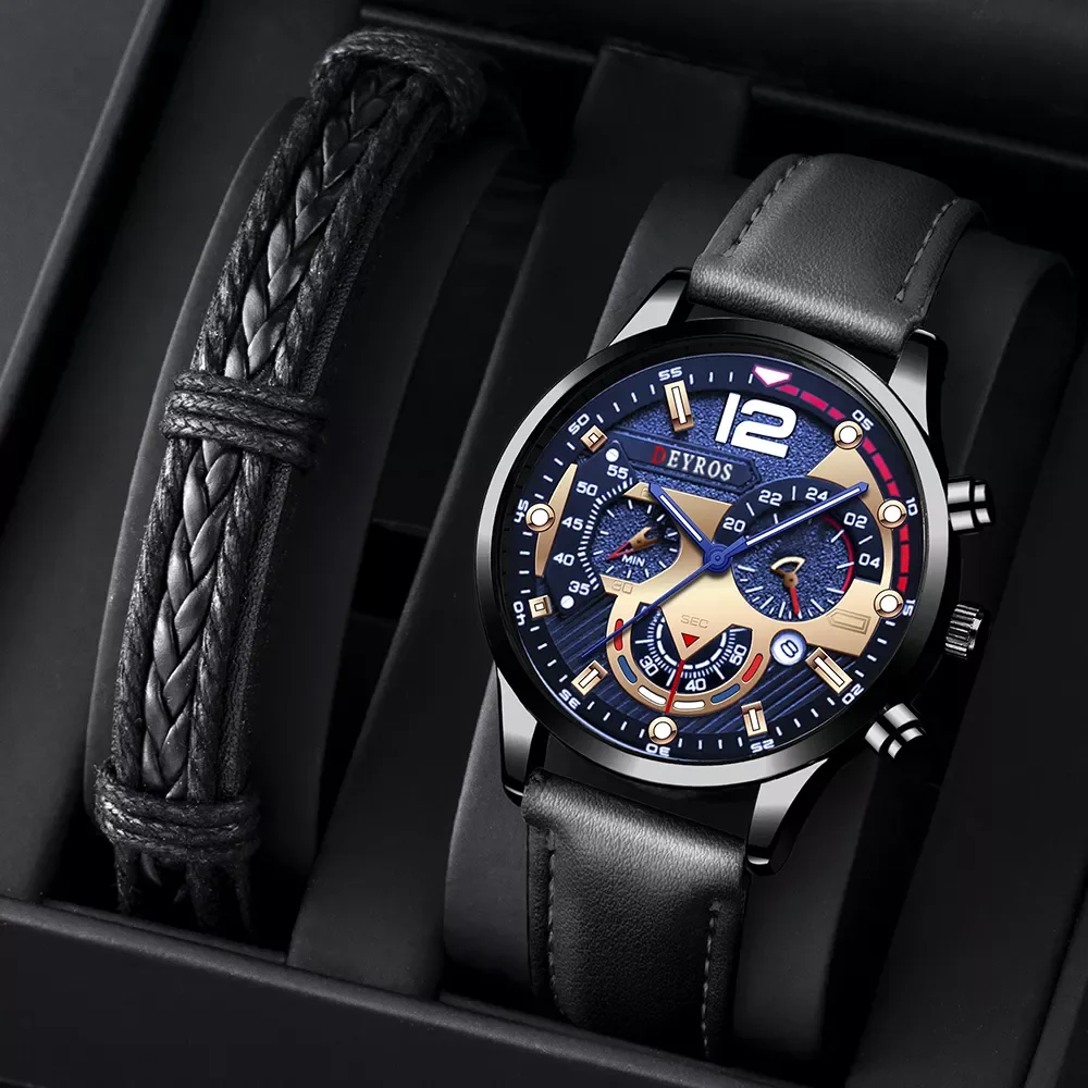 Fashion Mens Sports Watches Luxury Leather Bracelet Quartz Calendar Watch For Men Business Casual Luminous Clock reloj hombre
Fashion Mens Sports Watches Luxury Leather Bracelet Quartz Calendar Watch For Men Business Casual Luminous Clock reloj hombre