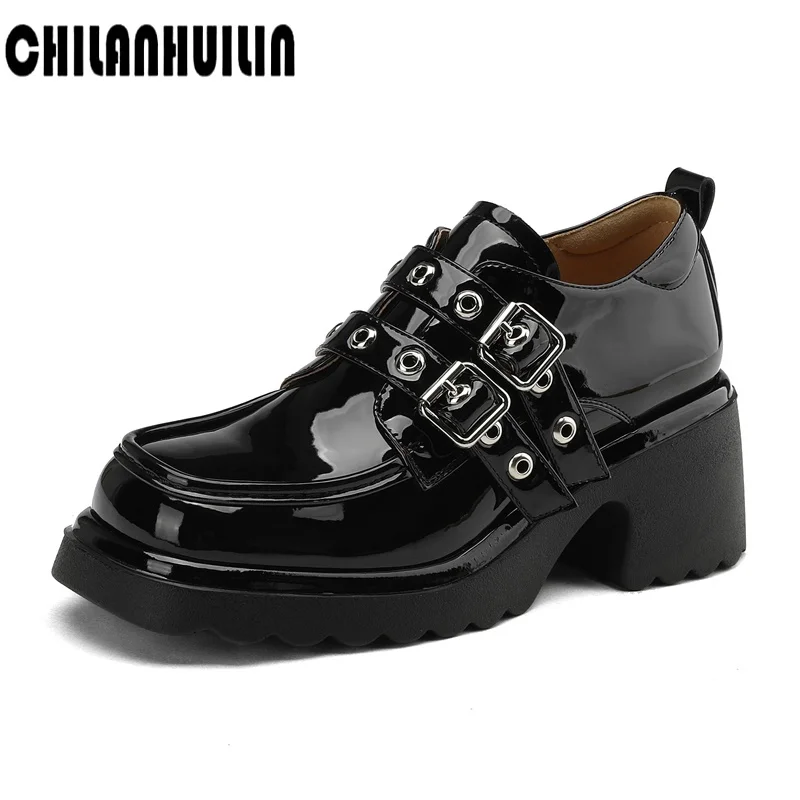 classic shoes genuine leather thick high heels platform pumps woman strap buckle party dress lady shoes black beige shoes pumps
classic shoes genuine leather thick high heels platform pumps woman strap buckle party dress lady shoes black beige shoes pumps