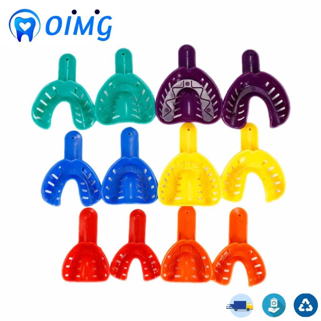 

12Pcs/set Disposable Plastic Dental Impression Trays Adult And Children Central Supply Materials Teeth Holder Oral Care Tools