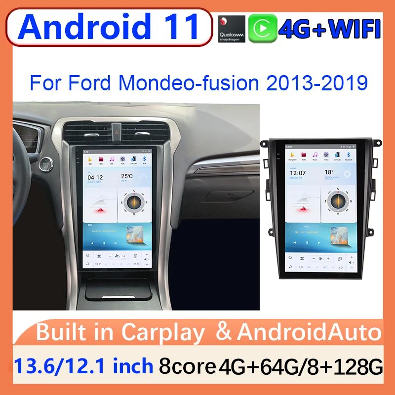 13.6" Tesla Qualcomm Android 11 Car Radio Multimedia Player For Ford Mondeo 2017-2019 Video GPS Navigation Carplay DSP Stereo
13.6" Tesla Qualcomm Android 11 Car Radio Multimedia Player For Ford Mondeo 2017-2019 Video GPS Navigation Carplay DSP Stereo