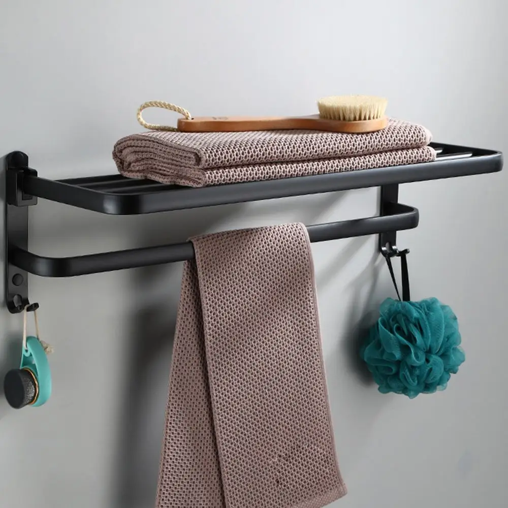 New Black Shelf Towel Bar Storage Bath Holder With Hook Towel Rack Wall Mount
New Black Shelf Towel Bar Storage Bath Holder With Hook Towel Rack Wall Mount