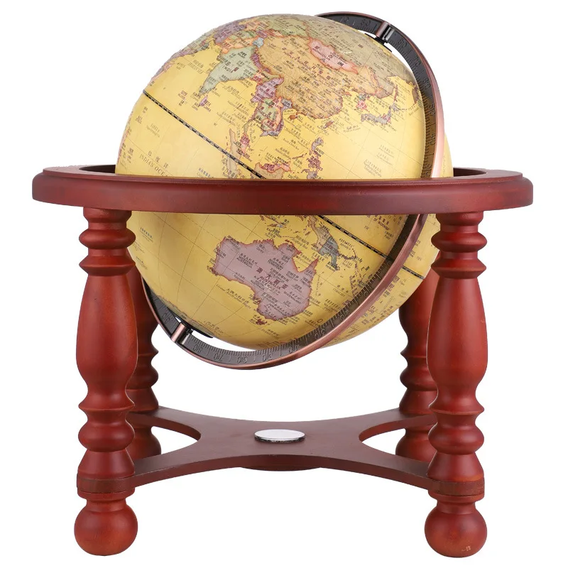 32cm Large European-Style High-End Solid Wood Four-Leg Floor Retro Luminous Globe Ornament Decorative Band Compass
32cm Large European-Style High-End Solid Wood Four-Leg Floor Retro Luminous Globe Ornament Decorative Band Compass