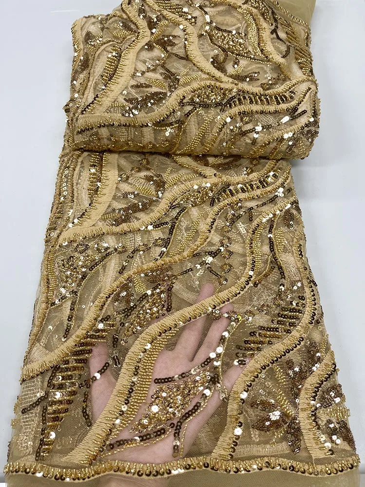 5Y Новая Роскошная золотая африканская кружевная ткань с блестками французское Тюлевое кружево, Высококачественная вышивка бисером в нигер... 
5Y Новая Роскошная золотая африканская кружевная ткань с блестками французское Тюлевое кружево, Высококачественная вышивка бисером в нигер...