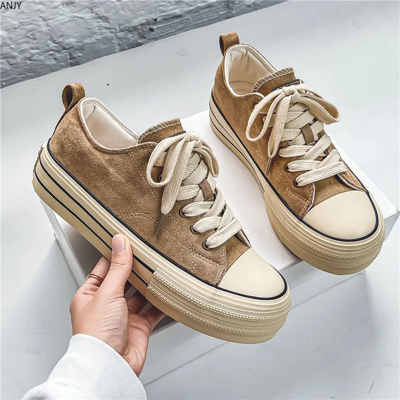Autumn and Winter Popular Men Vulcanize Shoes Thick-soled Imitation Cow Velvet Student Trendy Lace Up Shoes for Men Sneakers
Autumn and Winter Popular Men Vulcanize Shoes Thick-soled Imitation Cow Velvet Student Trendy Lace Up Shoes for Men Sneakers