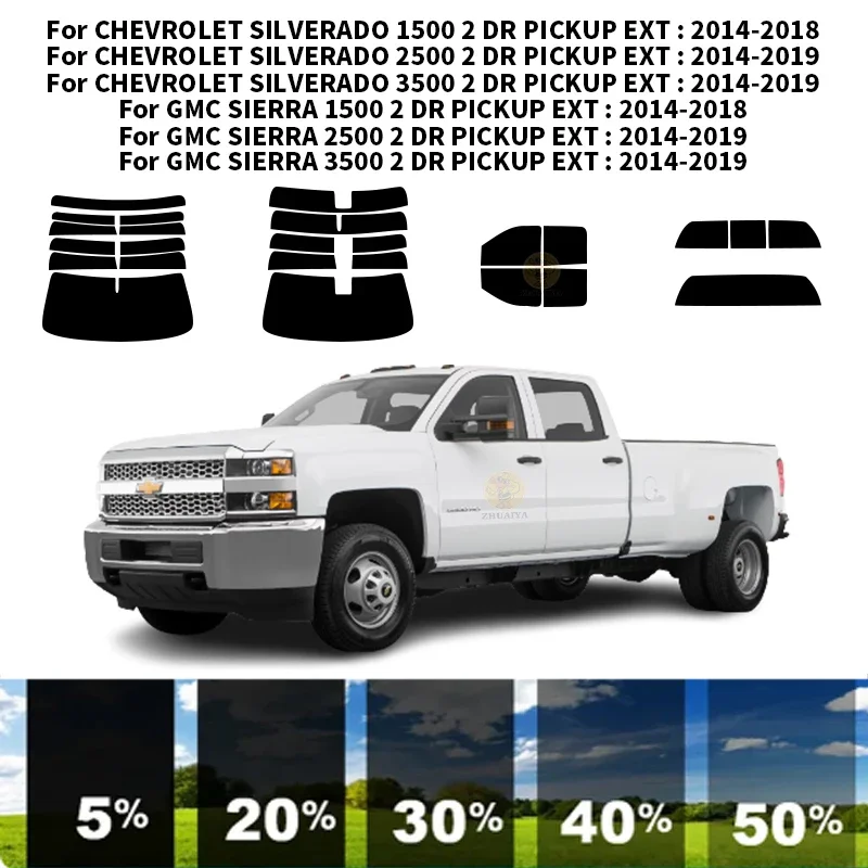 Precut nanoceramics car UV Window Tint Kit Automotive Window Film For CHEVROLET SILVERADO 3500 2 DR PICKUP EXT 2015-2019
Precut nanoceramics car UV Window Tint Kit Automotive Window Film For CHEVROLET SILVERADO 3500 2 DR PICKUP EXT 2015-2019
