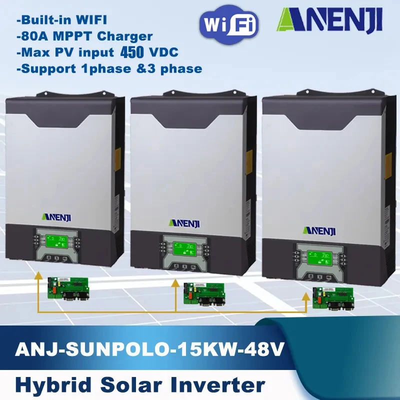 15KW Solar Inverter 1 & 3 Phase 48V 220V Off Grid Tie Photovoltaic Inverter Pure Sine Wave 5KW Built-in 80A MPPT Solar Charger
15KW Solar Inverter 1 & 3 Phase 48V 220V Off Grid Tie Photovoltaic Inverter Pure Sine Wave 5KW Built-in 80A MPPT Solar Charger
