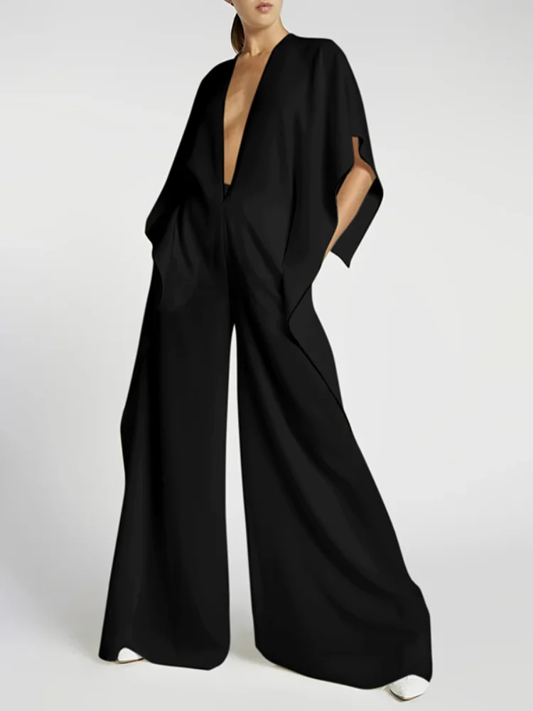 Yeezzi Loose Half Sleeves Solid Color Deep V-Neck Jumpsuits 2023 Summer Sexy Casual Vacation Beach Jump Suits For Women
Yeezzi Loose Half Sleeves Solid Color Deep V-Neck Jumpsuits 2023 Summer Sexy Casual Vacation Beach Jump Suits For Women