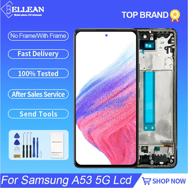 6,5 дюймовый экран A536B для Samsung Galaxy A53 5G Lcd Сенсорная панель дигитайзер A536U сборка A536 дисплей Бесплатная доставка с рамкой
6,5 дюймовый экран A536B для Samsung Galaxy A53 5G Lcd Сенсорная панель дигитайзер A536U сборка A536 дисплей Бесплатная доставка с рамкой