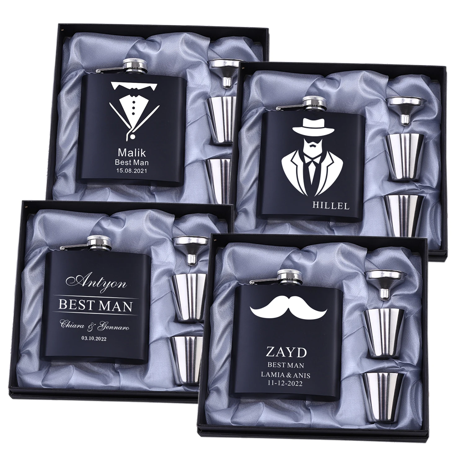 Personalized 6oz Stainless Steel Hip Flask With Gift Box Custom Groomsmen Gift Best Man Groom Gift Wedding Favor Customized Logo
Personalized 6oz Stainless Steel Hip Flask With Gift Box Custom Groomsmen Gift Best Man Groom Gift Wedding Favor Customized Logo