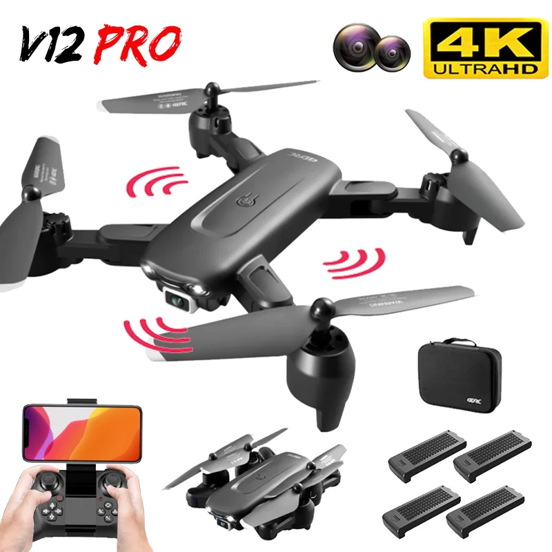 V12 Drone 4K HD Dual Camera 5G WIFI FPV Professional Aerial Photography Altitude Hold Helicopter Portable Mini RC Quadcopter
V12 Drone 4K HD Dual Camera 5G WIFI FPV Professional Aerial Photography Altitude Hold Helicopter Portable Mini RC Quadcopter