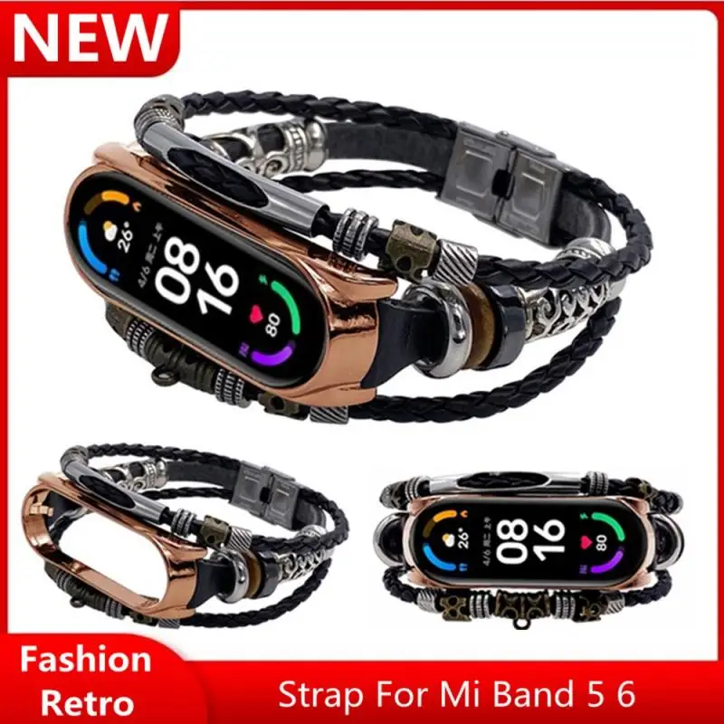 Модный ремешок в стиле ретро для Xiaomi Mi Band 5 6, кожаный ремешок для часов, сменный Браслет с бисером для Mi Band 5 6, Плетеный ремешок, подарок
Модный ремешок в стиле ретро для Xiaomi Mi Band 5 6, кожаный ремешок для часов, сменный Браслет с бисером для Mi Band 5 6, Плетеный ремешок, подарок