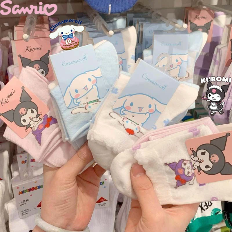 Милые носки средней длины Sanrio Kuromi Cinnamoroll, летние дышащие носки из чистого хлопка с рисунками для девочек в стиле "Лолита"
Милые носки средней длины Sanrio Kuromi Cinnamoroll, летние дышащие носки из чистого хлопка с рисунками для девочек в стиле "Лолита"