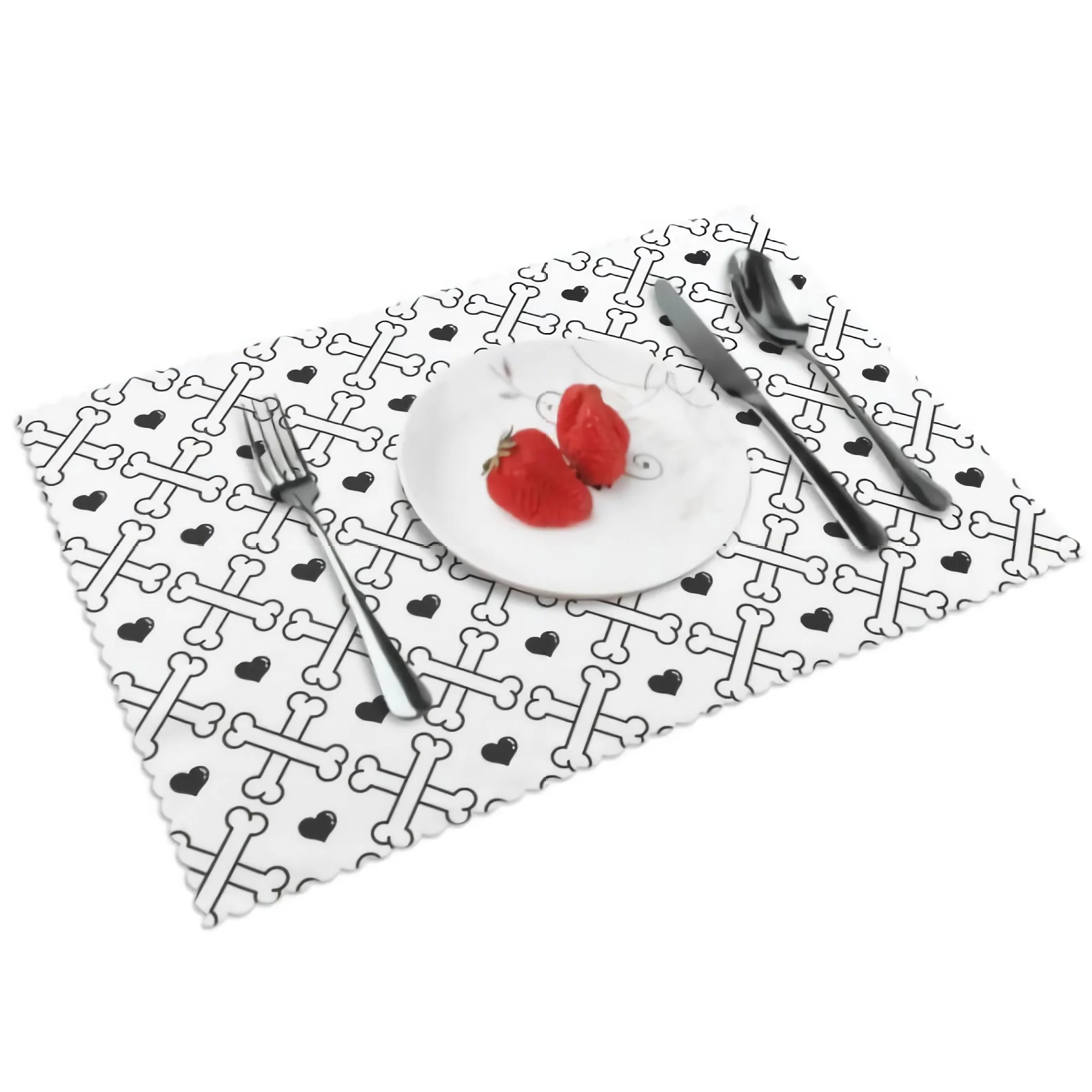 Black Bone Heart Placemats for Dining Table Set of 4 Rectangular Heat Resistant Washable Place Mat
Black Bone Heart Placemats for Dining Table Set of 4 Rectangular Heat Resistant Washable Place Mat
