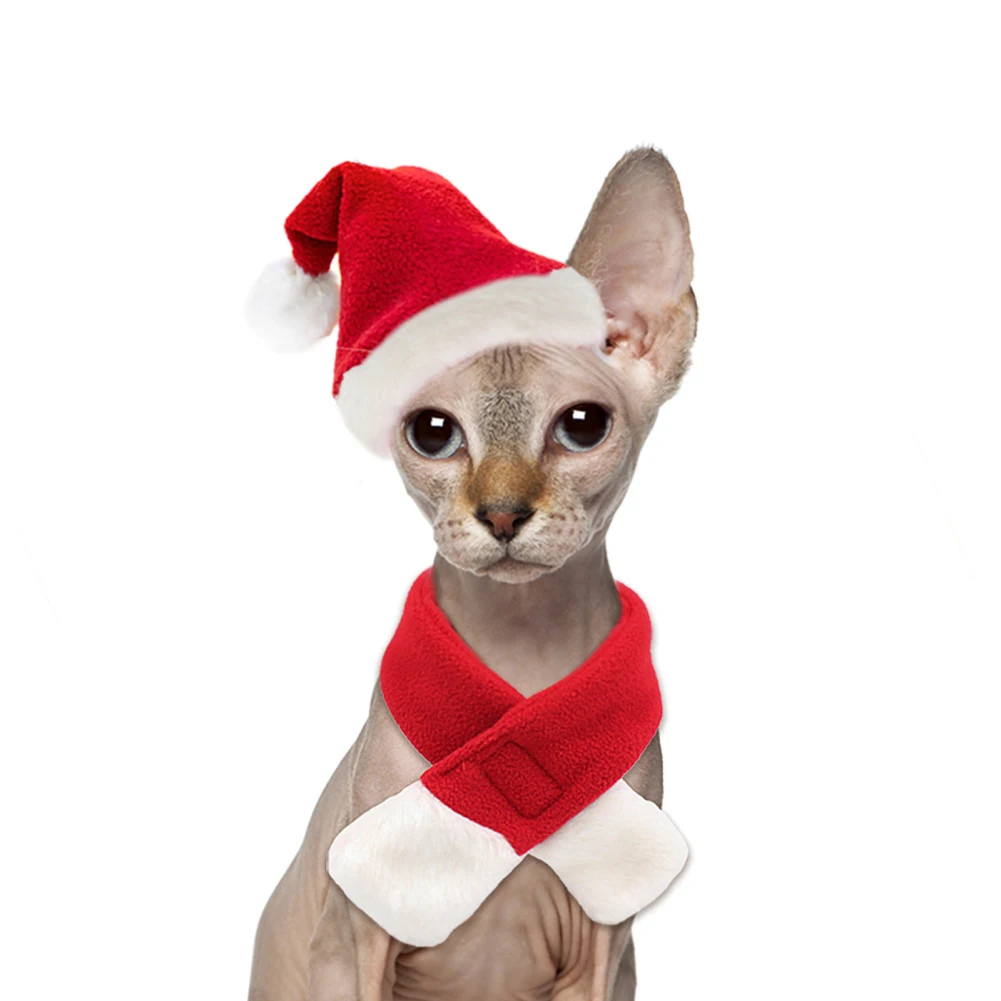Christmas Pet Cat Dog Costume Small Dog Santa Hat With Scarf Kitty Xmas Outfit Apparel Pet Santa Claus Set for Kitten Puppy 
Christmas Pet Cat Dog Costume Small Dog Santa Hat With Scarf Kitty Xmas Outfit Apparel Pet Santa Claus Set for Kitten Puppy