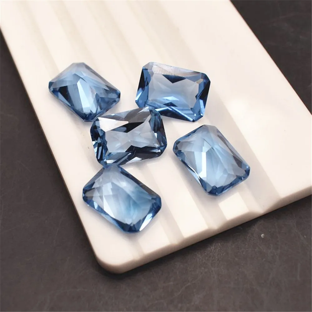 

High Quality Light Blue Spinel Rectangle Faceted Gemstone Radiant Cut Blue Spinel Gem Suitable for Wax Casting BS062