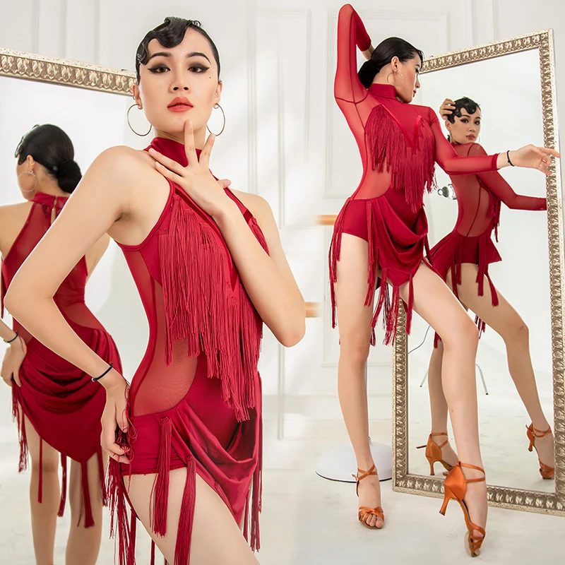 2021 Red Latin Dance Dress Women Swing Fringe Dress Sexy Salsa Dance Costume Cha Cha Rumba Adult Latin Competition Dress BL7019
2021 Red Latin Dance Dress Women Swing Fringe Dress Sexy Salsa Dance Costume Cha Cha Rumba Adult Latin Competition Dress BL7019