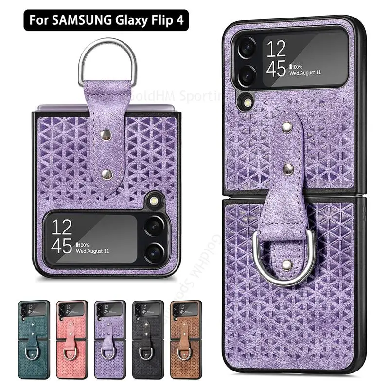Funda For Samsung Z Flip4 5G Leather Phone Case For Galaxy Z Flip 4 Finger Ring Holder Cover For SM-F721B Ultra Slim Phone Cover
Funda For Samsung Z Flip4 5G Leather Phone Case For Galaxy Z Flip 4 Finger Ring Holder Cover For SM-F721B Ultra Slim Phone Cover