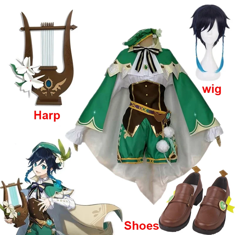Anime Game Genshin Impact Cosplay Venti Costume Party Dress with Wig Adult Women Halloween Carnival Cos Clothing Outfit Full Set
Anime Game Genshin Impact Cosplay Venti Costume Party Dress with Wig Adult Women Halloween Carnival Cos Clothing Outfit Full Set