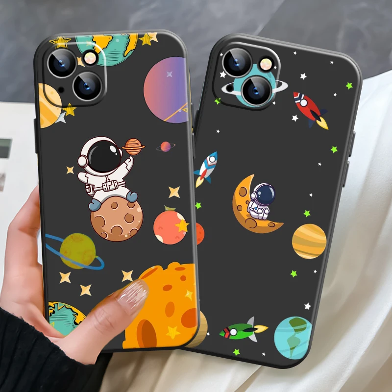 Cute Astronaut Phone Case For Apple iPhone 13 12 11 Pro 12 13 Mini X XR XS Max SE 6 6s 7 8 Plus Back Coque Liquid Silicon Black
Cute Astronaut Phone Case For Apple iPhone 13 12 11 Pro 12 13 Mini X XR XS Max SE 6 6s 7 8 Plus Back Coque Liquid Silicon Black