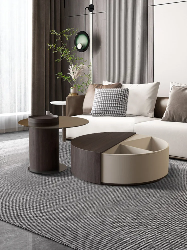 Minimalism rotating solid wood glass creative round coffee table combination light luxury edge a few
Minimalism rotating solid wood glass creative round coffee table combination light luxury edge a few