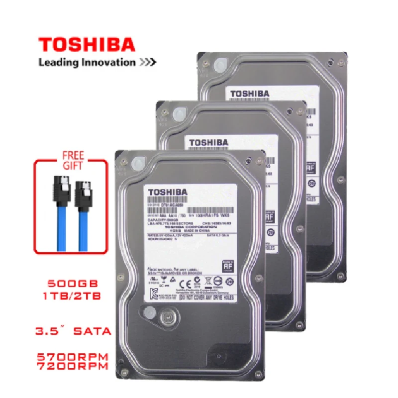 

TOSHIBA 4TB 2TB 1TB 500GB Internal Hard Drive Disk Harddisk HDD HD SATA III 3.5" 5400RPM 7200 RPM 32M Cache for Desktop