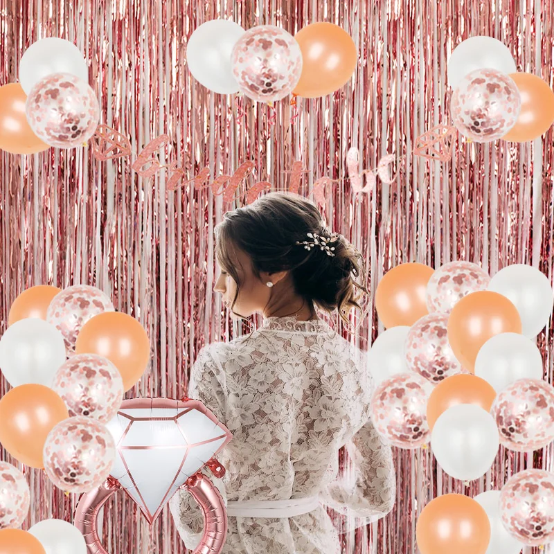 46pcs/Set Bride To Be Banner Rain Tinsel Curtain Diamond Ring Foil Balloons for Wedding Party Backdrop Decoration Bridal Shower
46pcs/Set Bride To Be Banner Rain Tinsel Curtain Diamond Ring Foil Balloons for Wedding Party Backdrop Decoration Bridal Shower