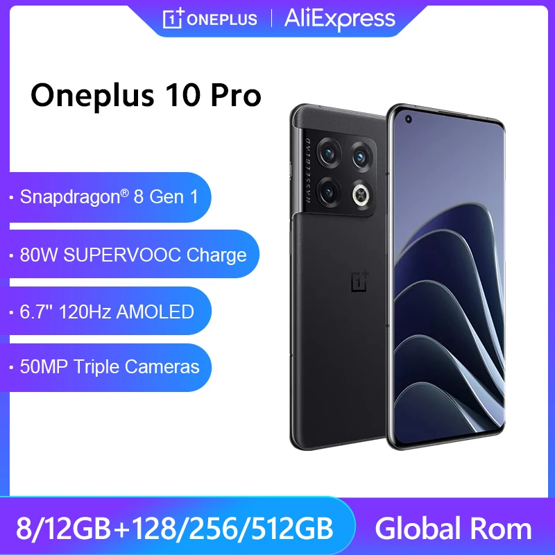 Смартфон OnePlus 10 Pro, телефон с глобальной прошивкой, Восьмиядерный процессор Snapdragon 8 Gen 1, 6,7 дюйма, 120 Гц, AMOLED, 5000 мАч, 80 Вт, быстрая зарядка
Смартфон OnePlus 10 Pro, телефон с глобальной прошивкой, Восьмиядерный процессор Snapdragon 8 Gen 1, 6,7 дюйма, 120 Гц, AMOLED, 5000 мАч, 80 Вт, быстрая зарядка