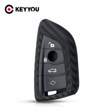 KEYYOU 3/4 BT Carbon Fibler Silicone For BMW X1 X3 X4 X5 X6 F15 F16 F48 G30 G38 525 540 740 1 2 5 7 Series Key Protector Case