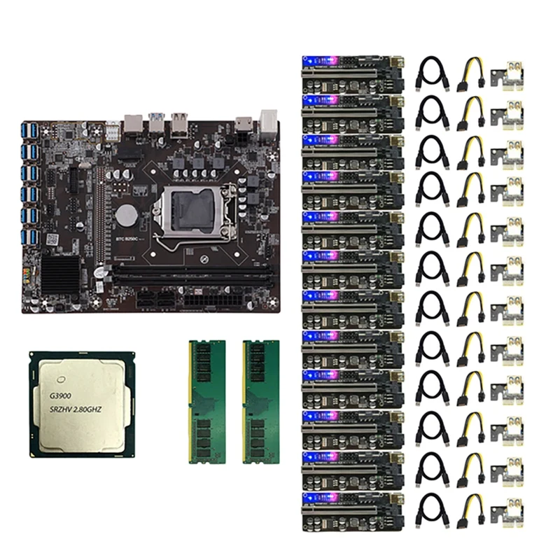 Комплект материнской платы B250C для майнинга BTC с 12XVER010S Plus PCIE, карта расширения + процессор G3900 + 2X DDR4 RAM LGA1151 DDR4 DIMM 12 GPU
Комплект материнской платы B250C для майнинга BTC с 12XVER010S Plus PCIE, карта расширения + процессор G3900 + 2X DDR4 RAM LGA1151 DDR4 DIMM 12 GPU