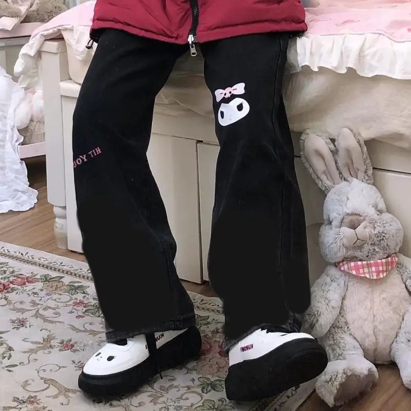 Sanrio Kuromi Print High Waist Fashion Jeans Men and Women Loose Pants Female Streetwear Straight Tube Denim Trousers Y2K
Sanrio Kuromi Print High Waist Fashion Jeans Men and Women Loose Pants Female Streetwear Straight Tube Denim Trousers Y2K