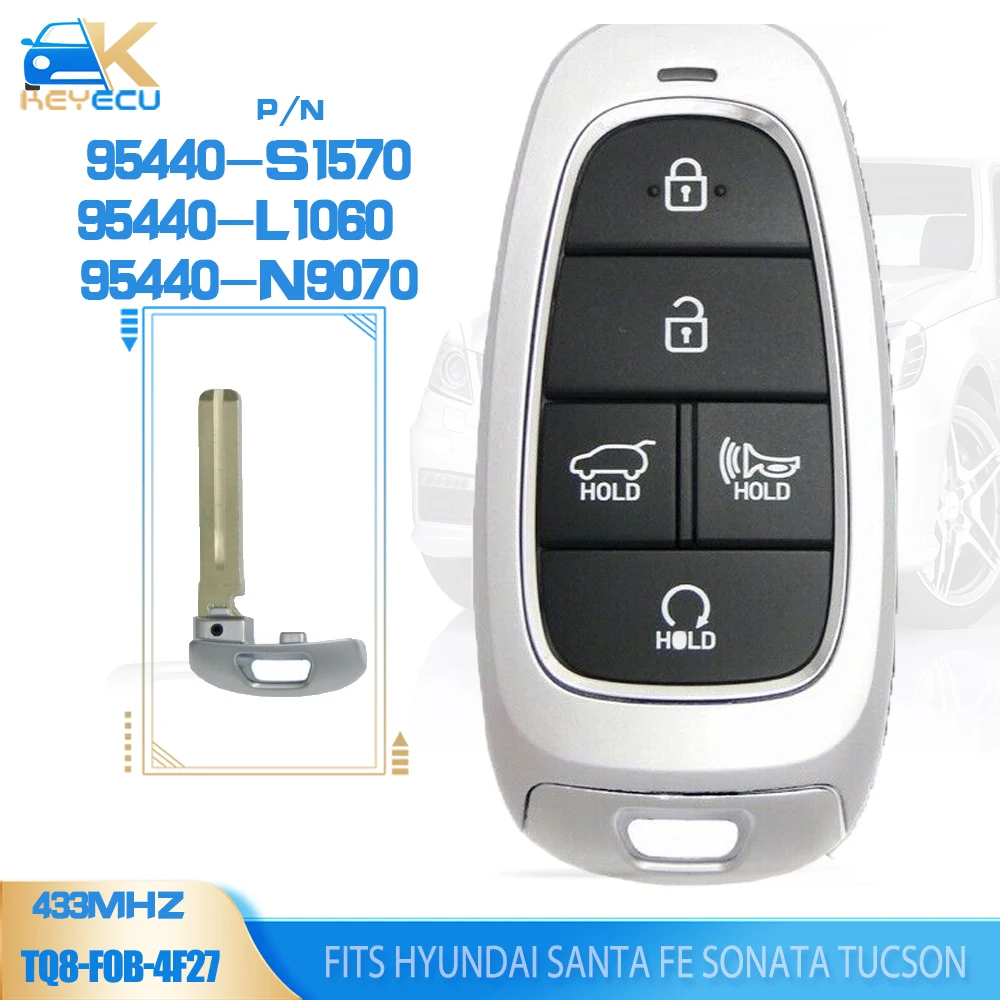 KEYECU 95440-S1570/ 95440-L1060/ 95440-N9070 /95440-L1010 433MHz Smart Remote Key for Hyundai Santa Fe Sonata Tucson
KEYECU 95440-S1570/ 95440-L1060/ 95440-N9070 /95440-L1010 433MHz Smart Remote Key for Hyundai Santa Fe Sonata Tucson